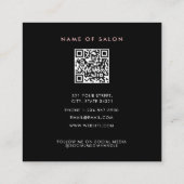 Minimalistisch Modern Zwart Roze Bobby Pins Haar Vierkante Visitekaartje (Achterkant)