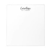 Minimalistisch modern zwart script, speciaal geper notitieblok (Voorkant)