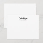 Minimalistisch modern zwart script, speciaal geper notitiekaartje (Voorkant / Achterkant)