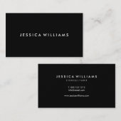 Minimalistisch modern | Zwart Visitekaartje (Voorkant / Achterkant)