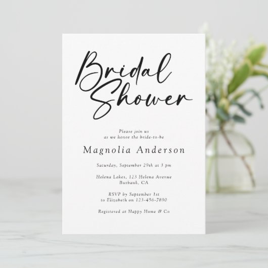 Minimalistisch modern zwart Vrijgezellenfeest Kaart (Staand voorkant)