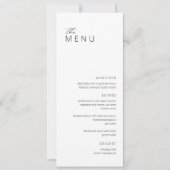 Minimalistisch modern zwart | White Wedding Menu K Kaart (Voorkant)