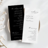 Minimalistisch modern zwart | White Wedding Progra Menu