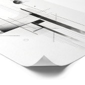Minimalistisch Modern Zwart-Wit Abstract Poster (Hoek)