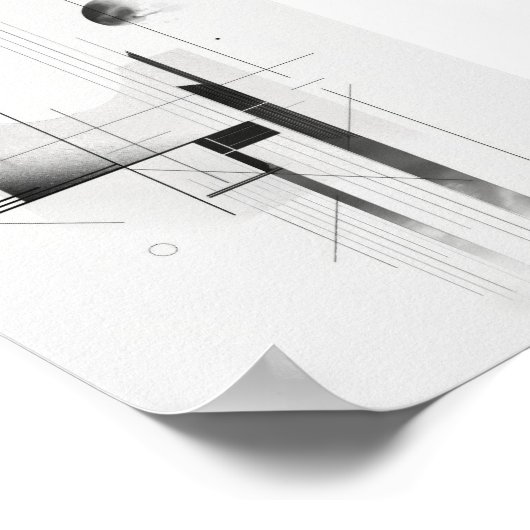 Minimalistisch Modern Zwart-Wit Abstract Poster (Hoek)