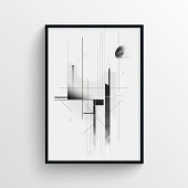 Minimalistisch Modern Zwart-Wit Abstract Poster