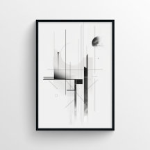 Minimalistisch Modern Zwart-Wit Abstract