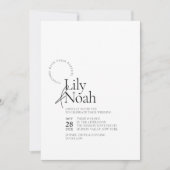 Minimalistisch Modern Zwart & Wit Alles in één bru Kaart (Voorkant)