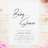 Minimalistisch modern zwart wit Baby shower Kaart