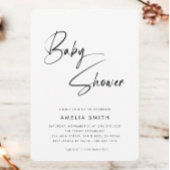 Minimalistisch modern zwart wit Baby shower Kaart