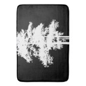 Minimalistisch modern zwart wit boom silhouet badmat (Voorkant Verticaal)