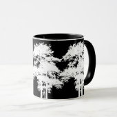 Minimalistisch modern zwart wit boom silhouet mok (Voorkant rechts)