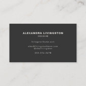 Minimalistisch modern zwart-wit cirkelmonogram visitekaartje (Achterkant)