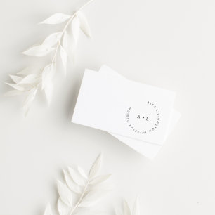 Minimalistisch modern zwart-wit cirkelmonogram visitekaartje