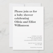 Minimalistisch, modern zwart wit, eenvoudig Baby s Kaart (Voorkant)