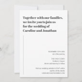 Minimalistisch modern zwart wit, eenvoudig huwelij kaart (Voorkant)