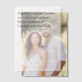 Minimalistisch modern zwart wit, eenvoudig huwelij vellum uitnodigingen (Offset (Koppel))