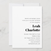 Minimalistisch Modern Zwart Wit Eenvoudig Vleermui Kaart (Voorkant)