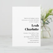 Minimalistisch Modern Zwart Wit Eenvoudig Vleermui Kaart (Staand voorkant)