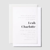 Minimalistisch Modern Zwart Wit Eenvoudig Vleermui Vellum Uitnodigingen (Offset)