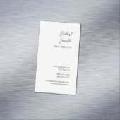 Minimalistisch Modern Zwart Wit Gepersonaliseerd Magnetisch Visitekaartje (Voorbeeld)