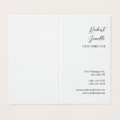 Minimalistisch Modern Zwart Wit Gepersonaliseerd Visitekaartje (Buitenkant ongevouwen)