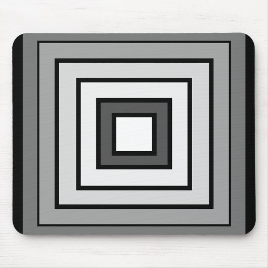 Minimalistisch modern zwart-wit-grijs tapijt muismat (Voorkant)