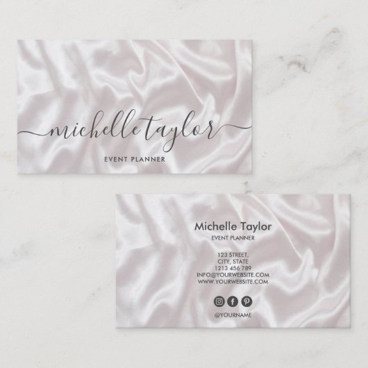 Minimalistisch modern zwart-wit handschrift met zw visitekaartje (Voorkant / Achterkant)