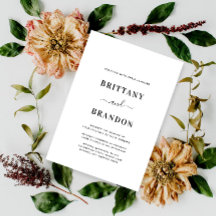 Minimalistisch modern zwart-wit huwelijk