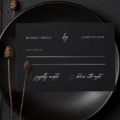 Minimalistisch modern zwart-wit huwelijk RSVP kaartje