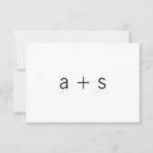 Minimalistisch modern zwart-wit huwelijk RSVP kaartje (Achterkant)