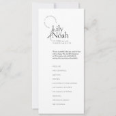 Minimalistisch modern zwart-wit huwelijksprogramma (Voorkant)