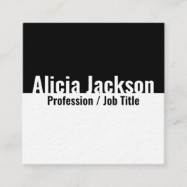 Minimalistisch modern zwart-wit kleurenblok vierkante visitekaartje