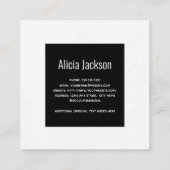 Minimalistisch modern zwart-wit kleurenblok vierkante visitekaartje (Achterkant)