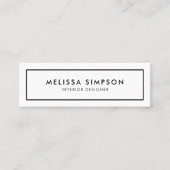 Minimalistisch modern zwart wit mini visitekaartje (Voorkant)