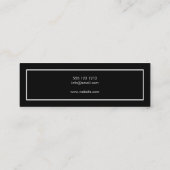 Minimalistisch modern zwart wit mini visitekaartje (Achterkant)