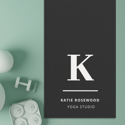 Minimalistisch modern zwart-wit monogram yogamat