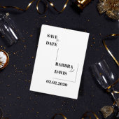 Minimalistisch Modern Zwart & Wit Save the Date Ka