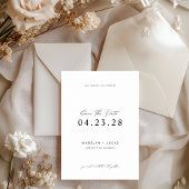 Minimalistisch Modern Zwart Wit Save the Date Kaar Kaart