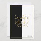 Minimalistisch Modern zwart-wit split screen Kaart (Voorkant)