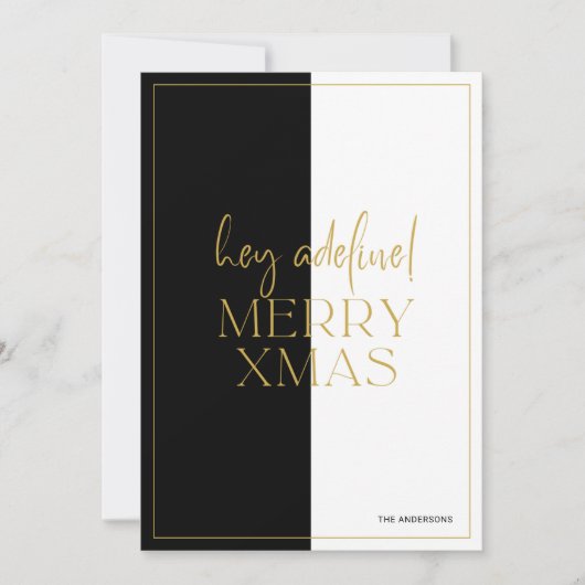 Minimalistisch Modern zwart-wit split screen Kaart (Voorkant)