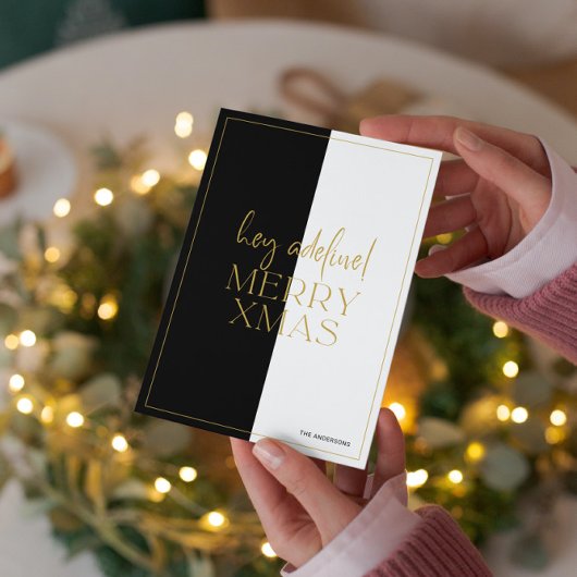 Minimalistisch Modern zwart-wit split screen Kaart