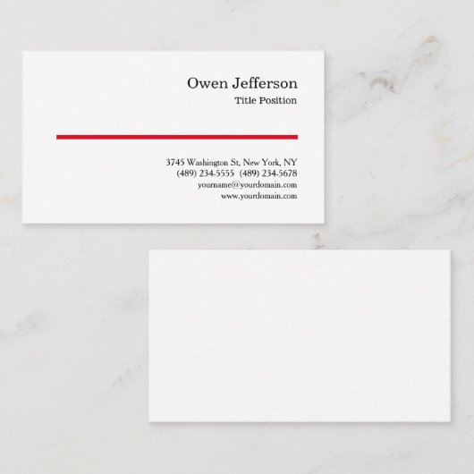 Minimalistisch, modern, zwart wit visitekaartje (Voorkant / Achterkant)