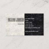 Minimalistisch modern zwart-wit visitekaartje (Achterkant)