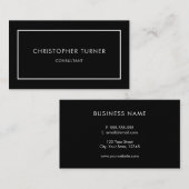 Minimalistisch modern zwart-wit visitekaartje (Voorkant / Achterkant)