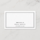 Minimalistisch modern zwart-wit Vrijgezellenfeest Informatiekaartje (Achterkant)