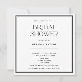 Minimalistisch modern zwart-wit Vrijgezellenfeest Kaart (Voorkant)