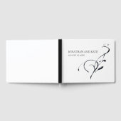 Minimalistisch & modern, zwart & wit werveling bru gastenboek (Volledig)