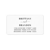Minimalistisch modern zwart-witadres etiket (Voorkant)
