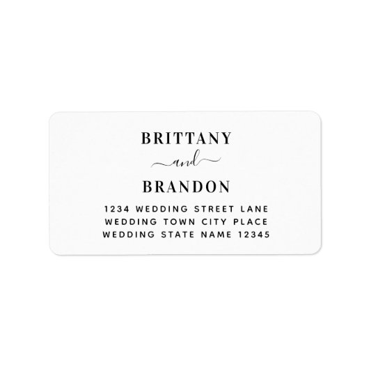 Minimalistisch modern zwart-witadres etiket (Voorkant)